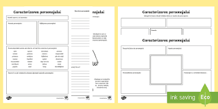 · ce loc ocupă personajul în operă? Portretul Unui Personaj Pachet Cu Resurse Teacher Made