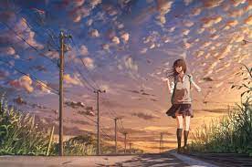 Desktop pc, laptop, mac, iphone, ipad, android mobiles, tablets, windows phones. 2560x1700 Anime Girl Going To School Chromebook Pixel Hd 4k Wallpapers Images Backgrounds Photos And Pictures
