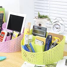 Dealcrox 2 Pcs Multipurpose Desk Organiser Cosmetic Organizer Pen Stand Mobile Stand Remote Stand Table Plastic Box Storage Cosmetic Storage Storage Box