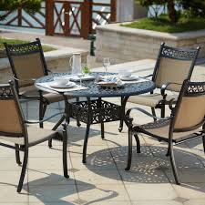 Maybe you would like to learn more about one of these? Mountain View 5 Piece Cast Aluminum Sling Patio Dining Set W 48 Inch Round Table By Darlee Bbqguys