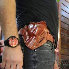 Leather Pancake Holster Open Top Fits, S&W Model 686 2.5-357 Mag 6-Shot  #7095# | eBay