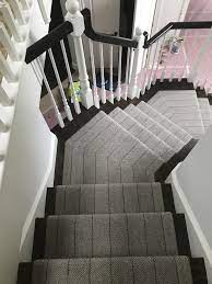 Grey Striped Stair Runner By Prestige Mills Grey Carpet Runner Kitchen Remodel Idea Kitchen Carpet Runner