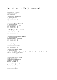 Die kleine raupe nimmersatt wird nicht von karl zuckowski gesungen, sondern von ludger edelkötter. Http Gemeindeschulebraunlauf Be Cms Files Das Lied Von Der Raupe Nimmersatt Pdf
