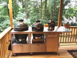 Double Big Green Egg Table Big Green Egg Outdoor Kitchen Big Green Egg Table Outdoor Kitchen