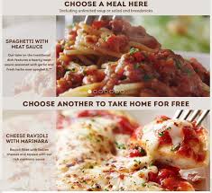 Greek cuisine with a significant influence from the turkish and italian cuisine, the greek cuisine is a focused around olive oil, vegetables and herbs specific to the mediterranean region. Olive Garden Buy One Entree Take One Entree Home Is Back Ship Saves