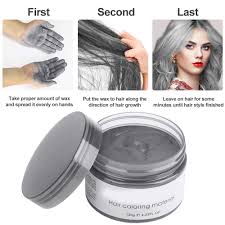 In fact, it's not uncommon for these temporary gray hair dyes and tinted treatments to contain nourishing ingredients such as keratin, argan oil and shea butter, which promote healthier, stronger. Buy Silver Gray Hair Dye Color Abozoy Temporary Hair Wax Color Pomades 4 23 Oz Instant Hair Color Clay Hairstyle Cream Mud For Men Women Party Cosplay Online In Indonesia B08l9m2d2c