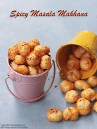 Spicy Roasted Phool Makhana Recipe Roasted Masala Makhana Recipe Sharmis Passions Recipe Healthy Indian Snacks Veg Snacks Indian Snack Recipes