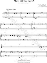 Download printable sheet music with eprint piano sheet music: Michael English Mary Did You Know Sheet Music In B Minor Transposable Download Print Sku Mn0048391