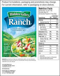 Hidden Valley Sup Sup Original Ranch Sup Sup Salad Dressing Seasoning Mix Nutritional Facts Recipe Mix Ranch Seasoning Pickling Recipes