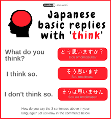 Japanese Basic Replies With Think Japanese Language Japanese Language Learning Learn Japanese Words