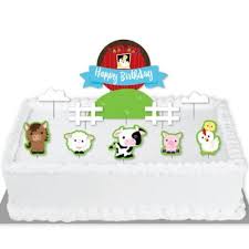 Walmart little mermaid birthday cake archives decorating of party. Farm Animals Barnyard Birthday Party Cake Decorating Kit Happy Birthday Cake Topper Set 11 Pieces Walmart Com Walmart Com