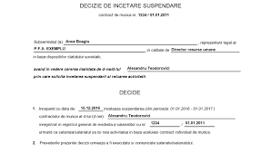 Perioada si cauzele de suspendare a contractului individual de munca, cu exceptia cazurilor de suspendare in baza certificatelor medicale, se inscriu pe cale de consecinta, decizia de suspendare a cim pentru concediu crestere copil va fi inregistrata in registrul general de evidenta a salariatilor. Soft Salarizare Adeverinta De Incetare Suspendare Contract De Munca