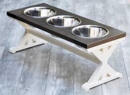 Large Elevated Dog Bowl Stand 3 Bowl Dog Stand Raised Dog Etsy Dog Bowl Stand Dog Bowls Raised Dog Bowls