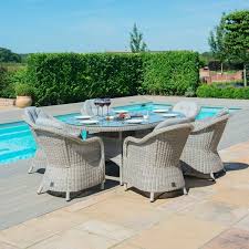 Here at newlands we stock a large selection of outdoor garden furniture. Maze Rattan Oxford 6 Seat Oval Fire Pit Table With Heritage Chairs Garden Furniture House