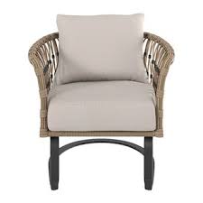 Style Selections Avery Station Set Of 2 Dark Brown Woven Metal Conversation Chair S With Off White Cushioned Seat Lowes Com In 2020 Chair Seating White Cushions