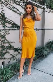 The Schiffer Slip Midi Dress In Mango Will Have You Looking And Feeling Like A Million Bucks This Showstopp With Images Dresses Cute Cocktail Dresses Party Dress Shopping