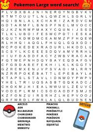 large pokemon word search free printable download puzzld