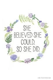 She Believed She Could So She Did Floral Watercolor Art Print Etsy She Believed She Could Inspirational Quotes Floral Watercolor