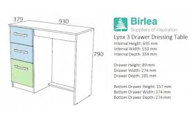 Dressing table size in mm. Birlea Lynx White With White Gloss 3 Drawer Single Pedestal Dressing Table By Birlea