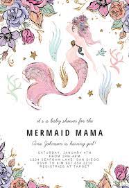 Mommy Mermaid Baby Shower Invitation Template Free Greetings Island Mermaid Baby Shower Theme Mermaid Baby Shower Invitations Mermaid Baby Showers