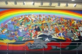 Den, icao kden, kurz dia) ist ein internationaler verkehrsflughafen knapp 40 kilometer nordöstlich der innenstadt von denver. How Denver Airport S Murals Feed Conspiracy Theorist Painting Location And Meaning