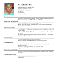 Modello Curriculum Vitae Receptionist Esempio Cv Addetto Alla Reception Livecareer