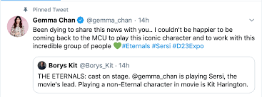 Marvel's eternals was already filled with talent, but at d23 disney revealed that it has even more talent on its roster thanks to the announcement that gemma chan has joined the cast. The Eternals Add Gemma Chan To Its Diverse Star Laden Cast Asamnews