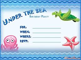 We have plenty of free, editable, modern, and stylish blank digital editable birthday invitations templates free design format samples with no text to fill for girls, boys, teens, men and women, with different colors. Under The Sea Birthday Invitations Invitation World