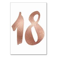 18 Table Number White Metallic Pink Rose Gold Table Number Zazzle Com Rose Gold Table Gold Table Numbers Metallic Pink