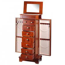 Well you're in luck, because here they come. Women S Standing Jewelry Armoire W Mirror In Mahogany Zen Merchandiser