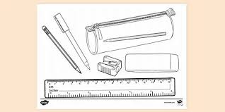 Easy and free to print school supplies coloring pages for children. School Supplies Colouring Colouring Sheets