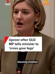 LNP politician Ros Bates has sparked a furious reaction after yelling  "cross your legs" across the parliament at Queensland Health Minister  Shannon Fentiman, while the Labor MP was discussing ...