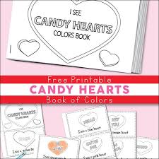 Free printable large heart template outlines. Free Printable Candy Hearts Valentine Color Book For Kids