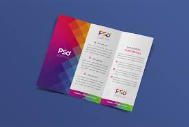 A collection of free & premium photoshop smart object showcase mockups for designers to present their designs; Trifold Brochure Mockup Free Psd Psd Graphics