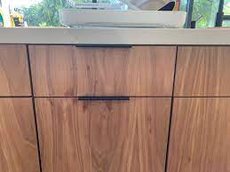It is also a green product as wood veneer use stretches timber resources. Walnut Veneer Kitchen Cabinets