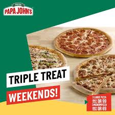 Any occasion, gathering, or rendezvous is inadequate without pizza being their key food item. Weekend Offer 3 Medium Pizzas At Just Papa John S Pizza Facebook