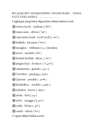 Berdasarkan penyebaran geografisnya, bahasa arab percakapan memiliki banyak variasi (dialek), beberapa dialeknya bahkan tidak dapat saling mengerti satu sama lain. Belajar Bahasa Arab Docx