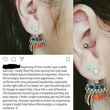 Daith Piercing Helped With My Fibromyalgia Headaches If You Re Happy To Get Pierced It S Definitely W Cool Ear Piercings Daith Piercing Ear Piercings Orbital