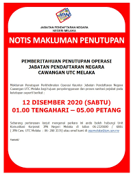 Pastu gadoh dengan bini aku pasal aku nak tukar nama anak. Jpn Malaysia On Twitter Makluman Operasi Jpn Utc Melaka Akan Ditutup Sementara Pada 12 Disember 2020 Sabtu Jam 1pm 5 Pm Bagi Tujuan Penyelenggaraan Dan Proses Sanitasi Pejabat Sebarang Pertanyaan