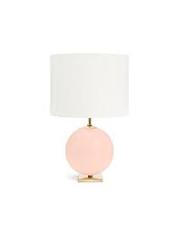 Kate Spade New York Launches Home Collection Whire Pink And Brass Table Lamp Table Lamp Contemporary Light Fixtures Pink Lamp