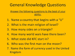 Learn here general knowledge mcq questions and answers with solution for competitive exams, tests and interview for entrance test. General Knowledge Questions Ppt Download