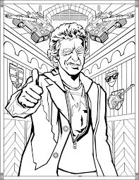 You get to color the time machine box tardis along with other alien fights. Doctor Who Wibbly Wobbly Timey Wimey Coloring Pages Printables Fun Com Blog