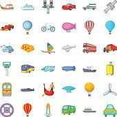 Trasladar el volumen ms grande de mercancas a mayores distancias que cualquier otro medio de transporte. Conjunto De Iconos De Transporte Maritimo Del Estilo De Dibujos Animados Imagen Vector De Stock Alamy