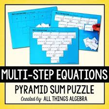 Whether you love math or suffer through every single problem, there are plenty of resources to help you solve math equations. Multi Step Equations Pyramid Sum Puzzle By All Things Algebra Tpt