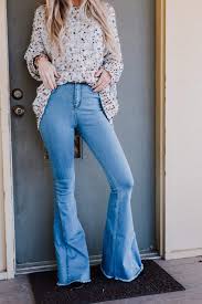 They're flattering to many body types, and they elongate your legs. 3bn Dylan Bell Bottom Jeans Light Wash Three Bird Nest