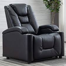 New Canmov Electric Power Recliner Chair With Adjustable Headrest And Cup Holders Breathable Bonded Leathe Power Recliner Chair Recliner Chair Power Recliners