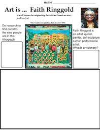 In 1967, artist and activist faith ringgold began her black light series as part of an ongoing effort to reconcile her own lived experience as a black by placing equally dark colors directly adjacent to one another, the various hues of ego painting stand out as independent and assertive tones, emphasizing. Faith Ringgold Worksheets Teaching Resources Tpt