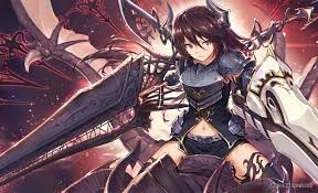 armor brown hair forte shingeki no bahamut gou ga673899 granblue fantasy horns long hair navel pink eyes shingeki no bahamut in 2021 anime anime wallpaper bahamut