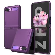 Front of purple galaxy z flip. Ringke Slim Samsung Galaxy Z Flip 5g Tough Case Purple