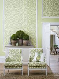 Beautiful Matching Green Wallpaper And Fabrics Available At Lenleys Bespoke Curtains And Cushion Living Room Green Trendy Living Rooms Wallpaper Living Room